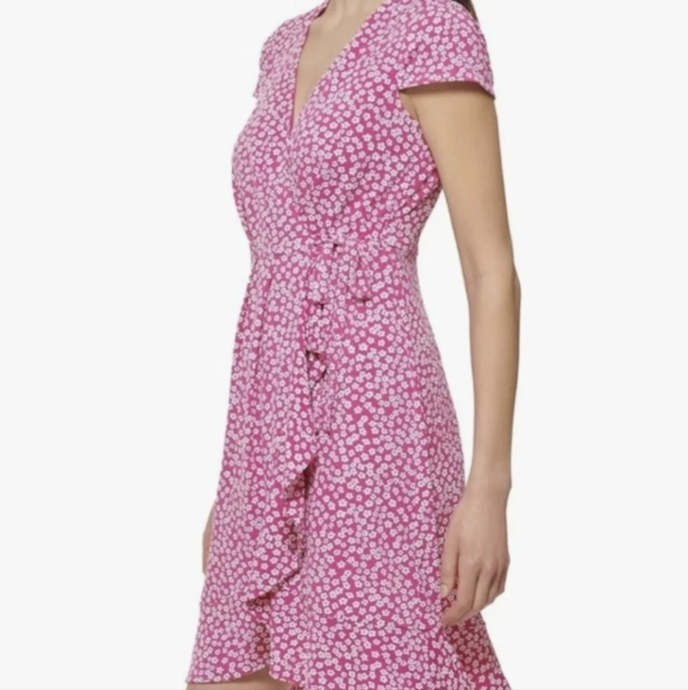 Jessica Howard Pink & White Faux Wrap Dress - Size 8 NWT